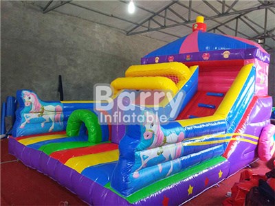 Princess Single Lane Small / Mini Carriage Inflatable Slide For Kids BY-DS-020